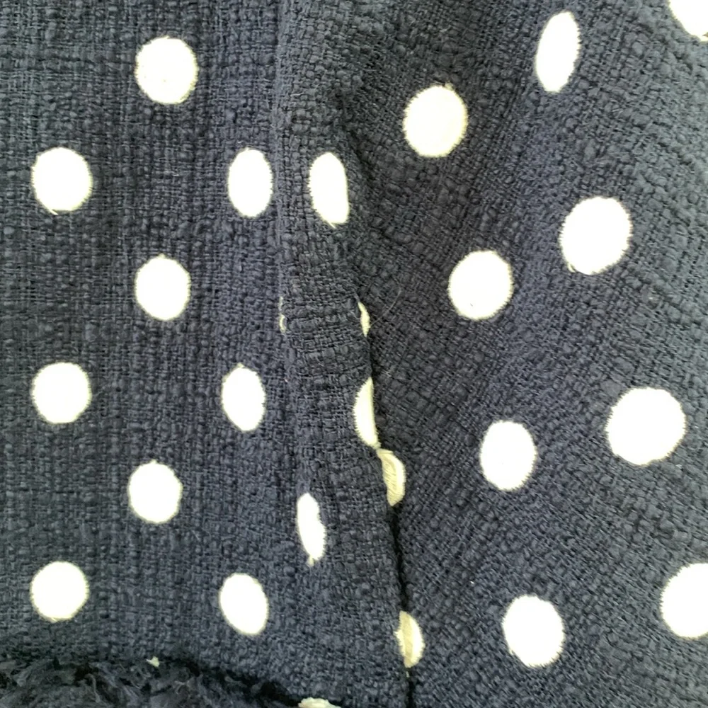 J.Crew size 14 t NAVY BLUE WHITE polkadot - Picture 5 of 9